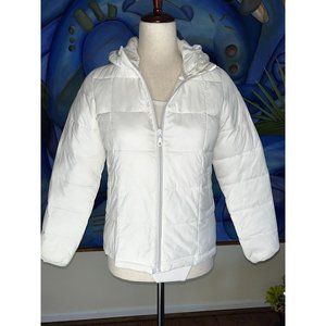 Tucker + Tate Hooded Puffer Coat Jacket Zip Kids Size Large 10/12 White